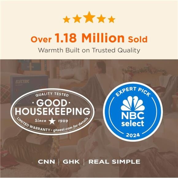 Bedsure Heated Blanket Throw Blanket - Fast Heating Electric Blanket, Soft - Picture 2 of 7